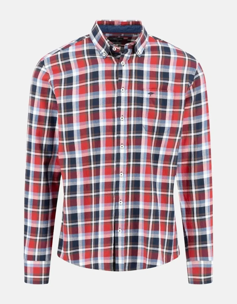 Multicolour Flannel Check Shirt Garnet Red
