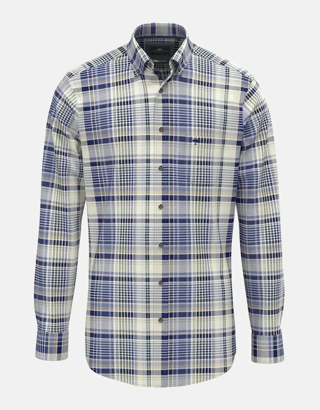 Colourful Flannel Button Down Check Shirt Misty Blue