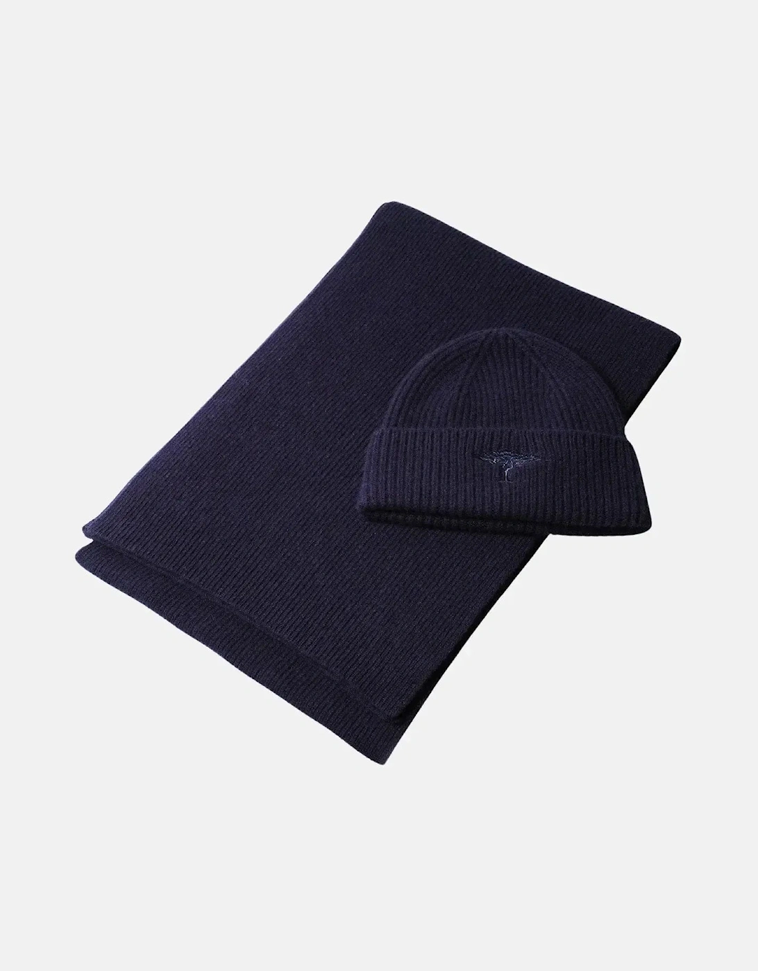 Pure Wool Beanie & Scarf Set Navy, 3 of 2