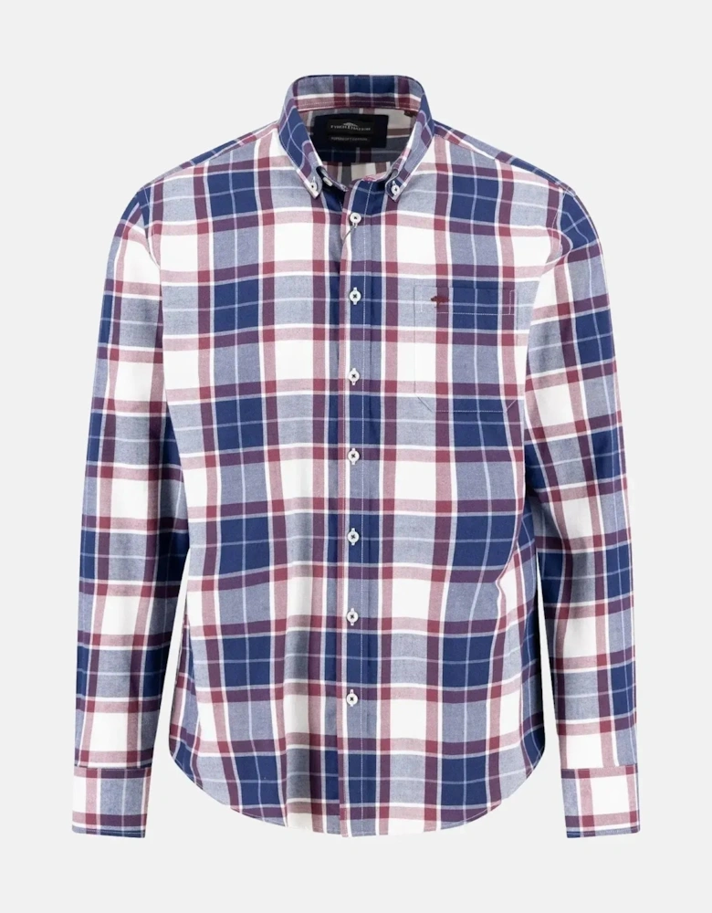 Twill Check Button Down Shirt Deep Merlot