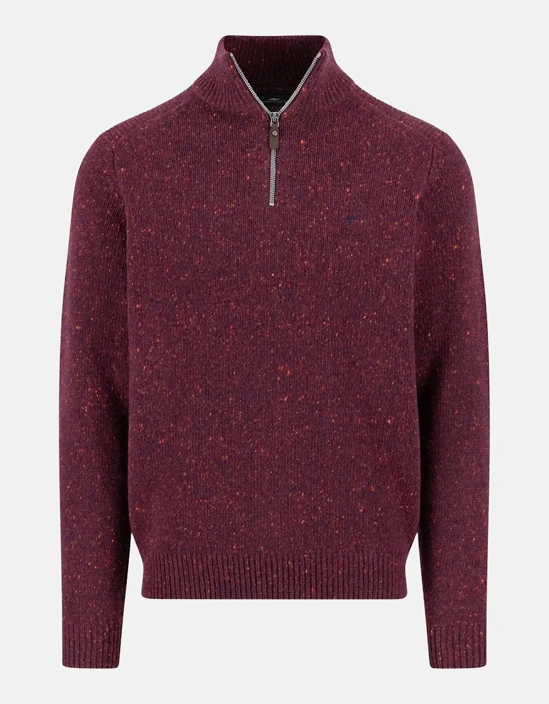 Donegal Wool 1/4 Zip Knit Deep Merlot, 3 of 2