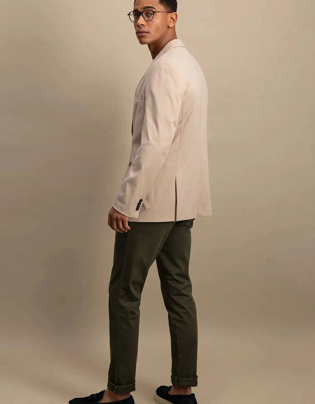 Cotton Twill Blazer Beige
