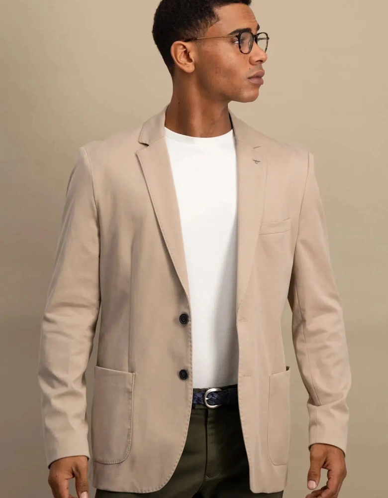 Cotton Twill Blazer Beige