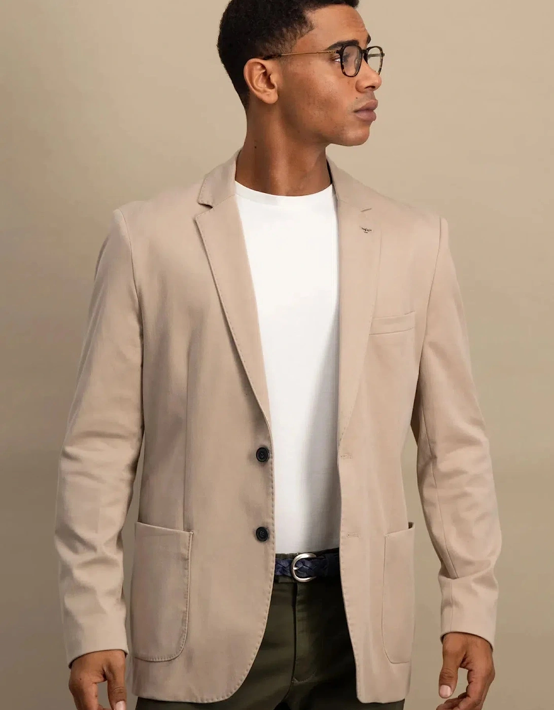 Cotton Twill Blazer Beige