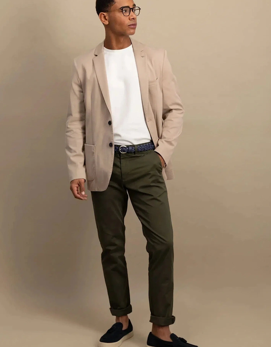 Cotton Twill Blazer Beige