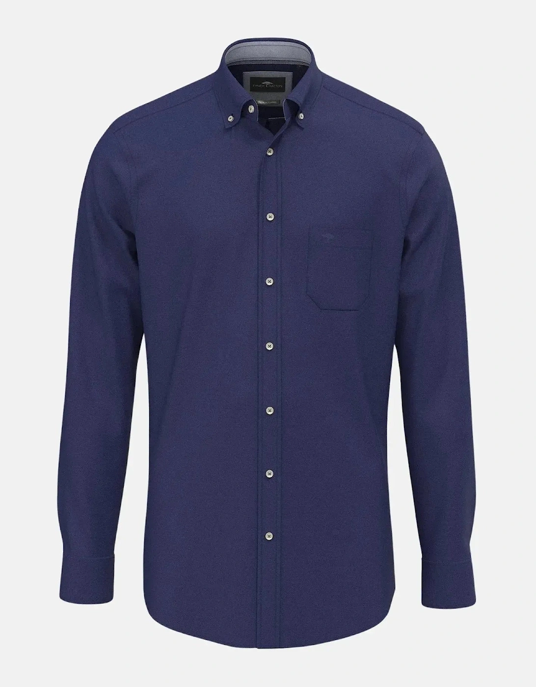 Fynch Hatton Men's Navy Essential Flannel Button Down Shirt - Size: 46/Regular