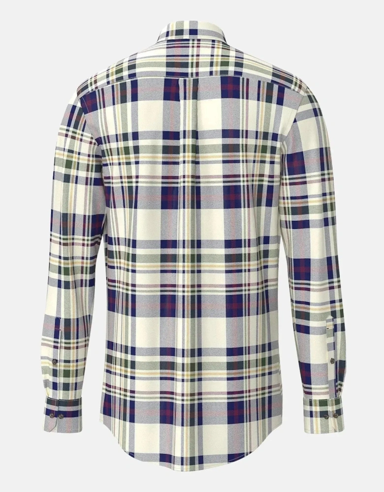 Colourful Check Button Down Shirt Deep Merlot