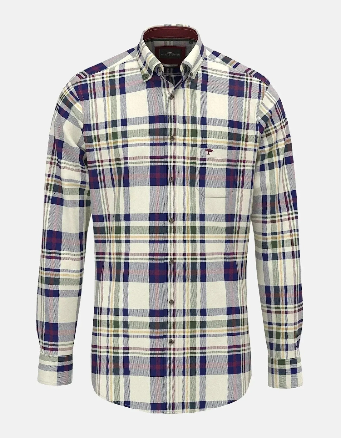 Colourful Check Button Down Shirt Deep Merlot, 3 of 2