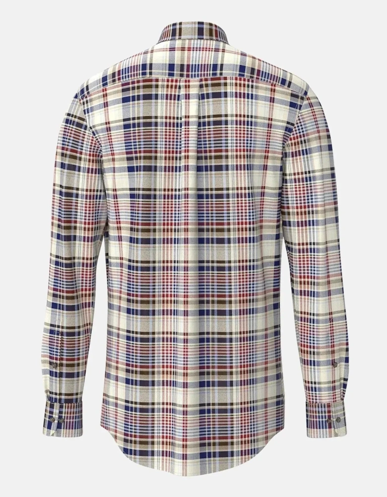 Colourful Flannel Button Down Check Shirt Garnet Red