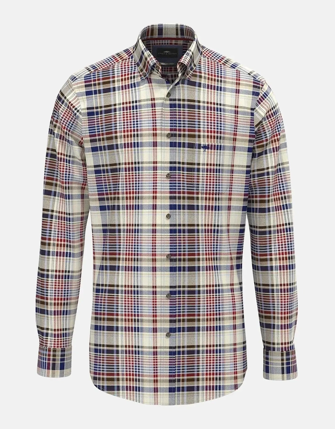 Colourful Flannel Button Down Check Shirt Garnet Red