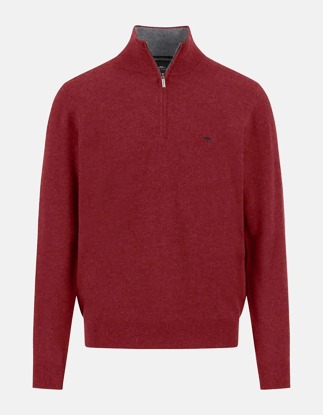 Merino Wool Cashmere 1/4 Zip Knit Garnet Red, 6 of 5