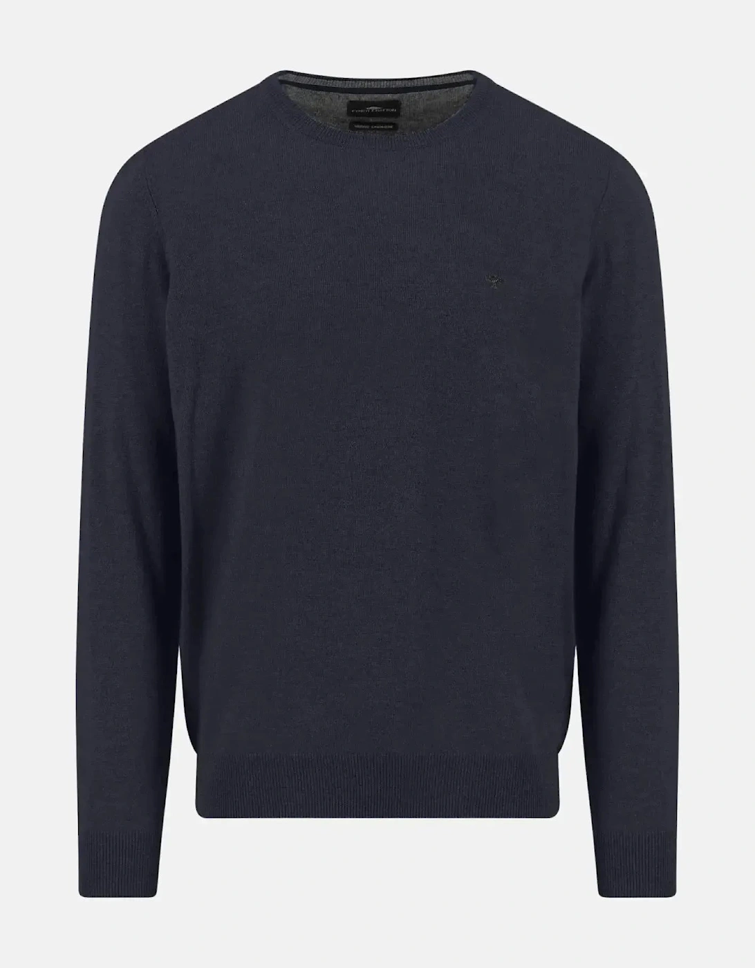 Merino Wool Cashmere Crewneck Knit Navy, 4 of 3