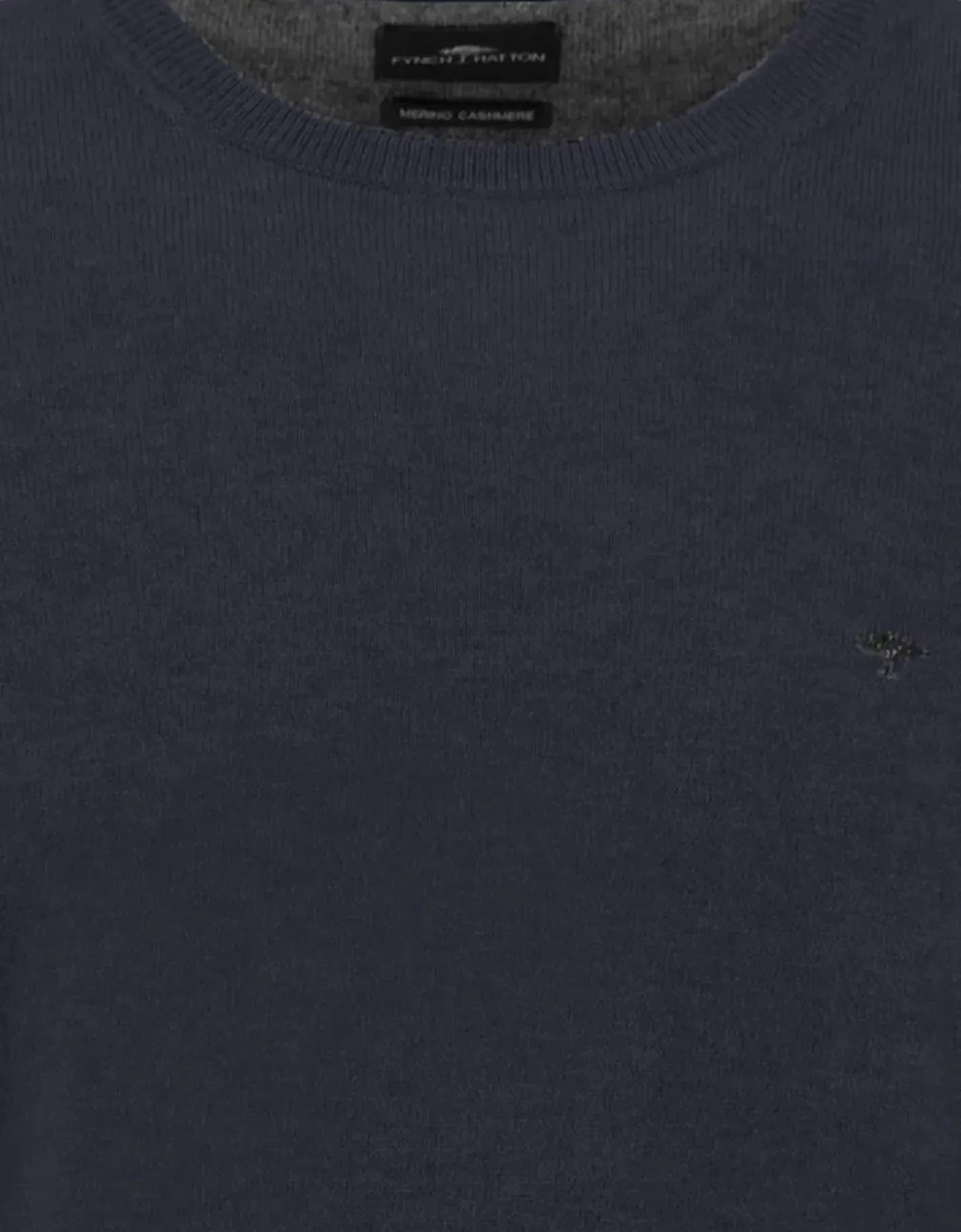 Merino Wool Cashmere Crewneck Knit Navy