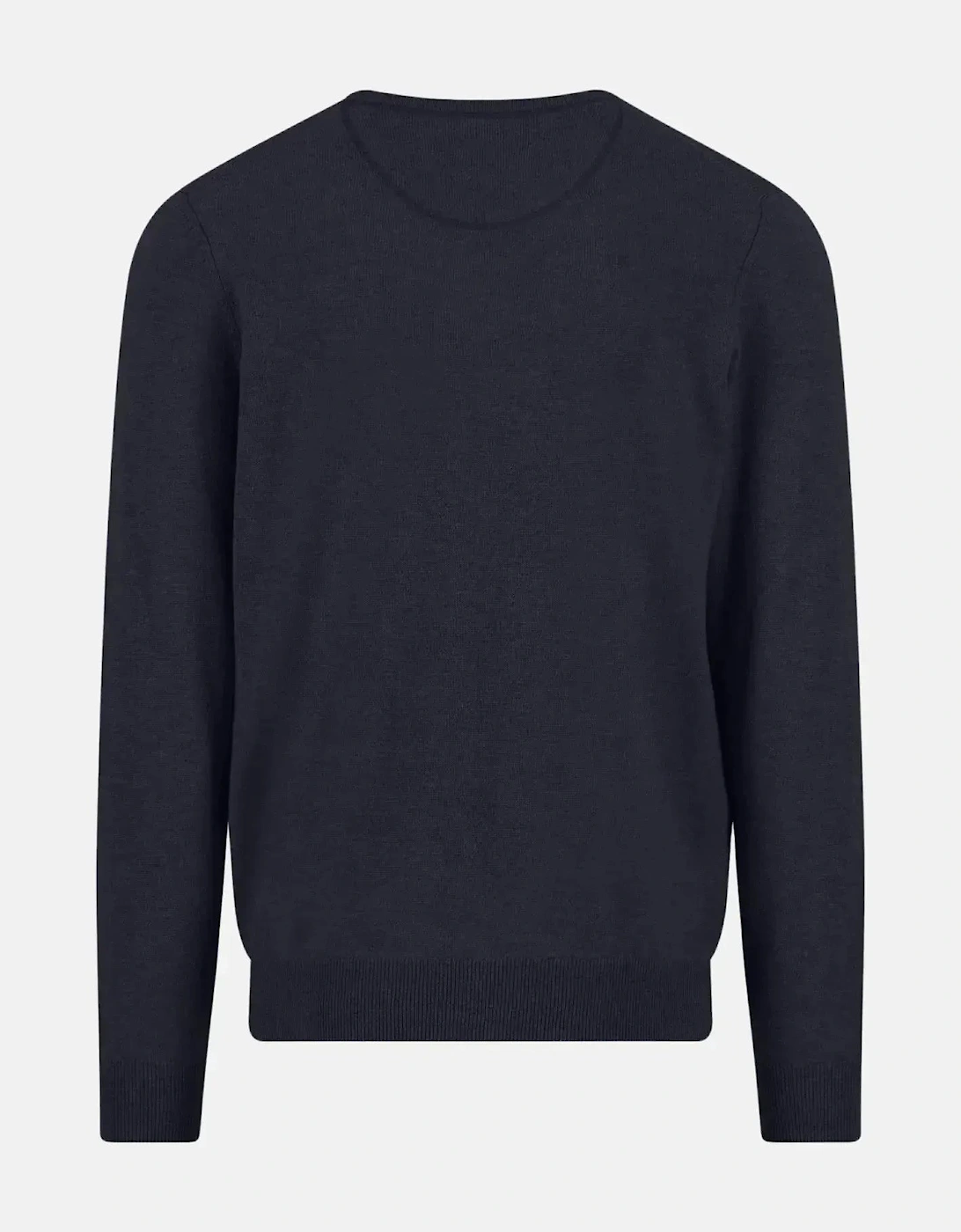Merino Wool Cashmere Crewneck Knit Navy