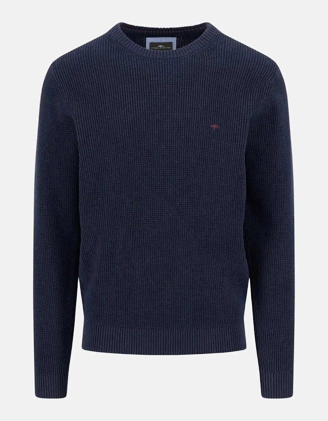 Structured Cotton Crewneck Knit Navy, 3 of 2