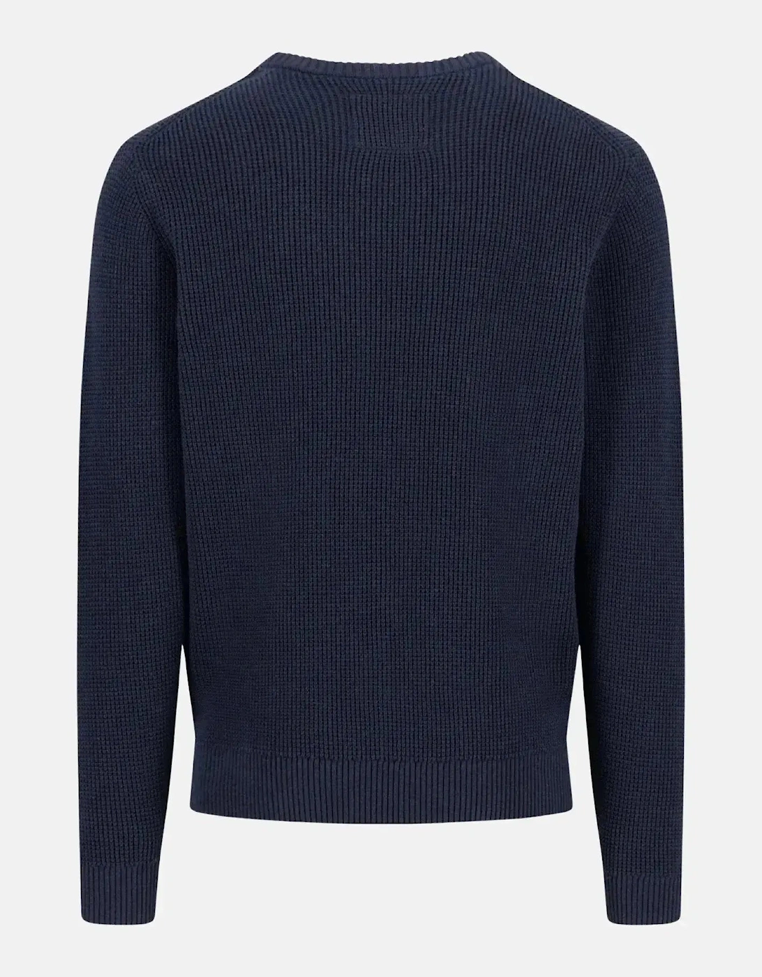 Structured Cotton Crewneck Knit Navy