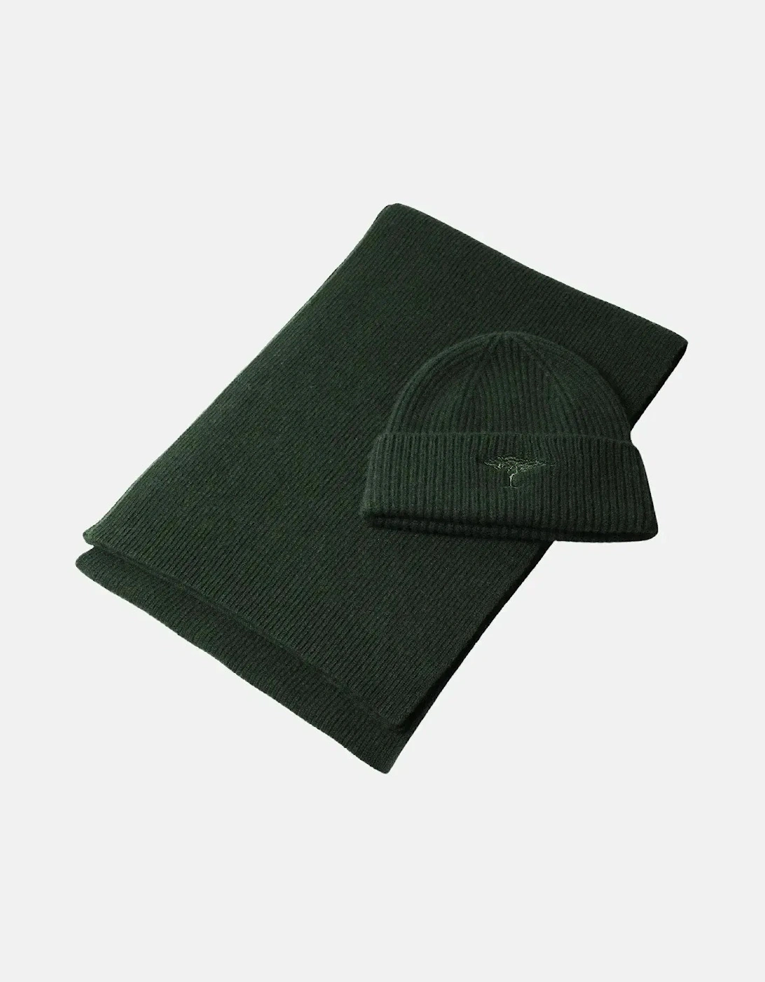 Pure Wool Beanie & Scarf Set Dark Leaf, 3 of 2