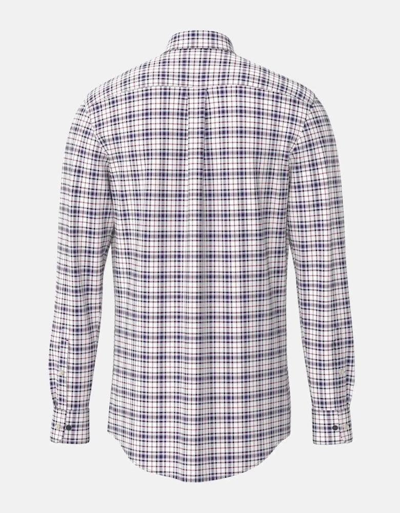 Washed Oxford Check Shirt Aubergine