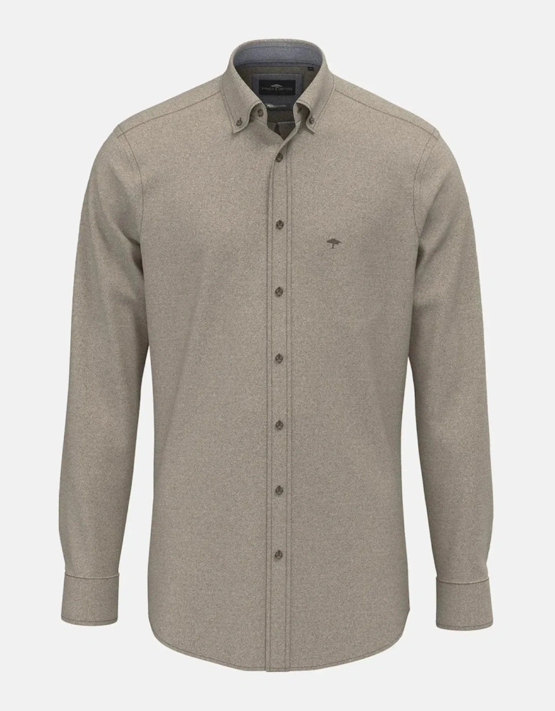 Herringbone Flannel Button Down Shirt Dark Chocolate