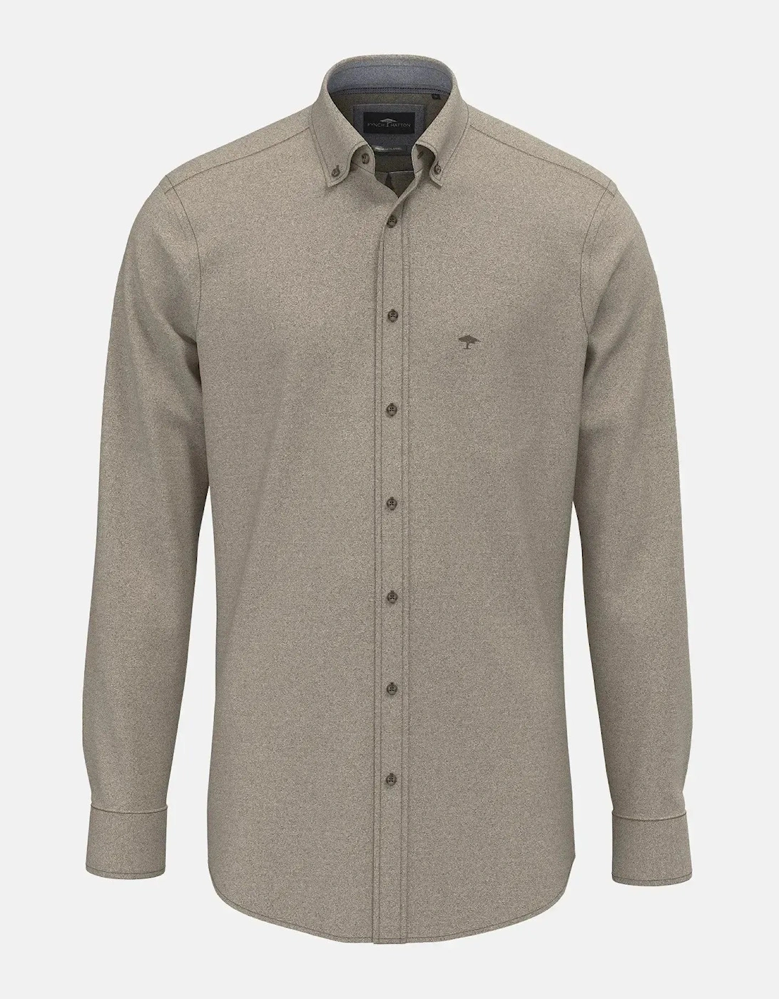 Herringbone Flannel Button Down Shirt Dark Chocolate