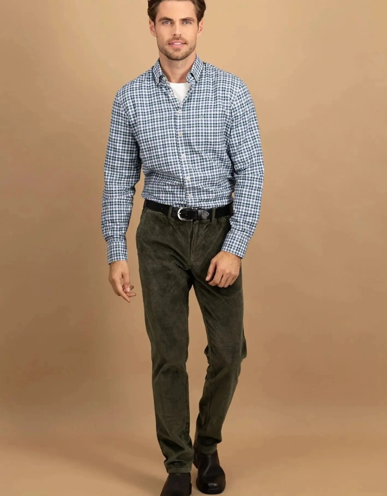 Washed Oxford Check Button Down Shirt Fern