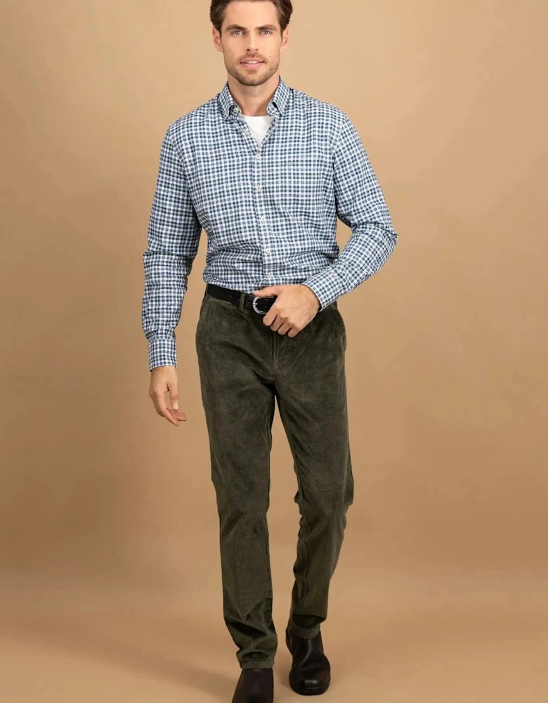 Washed Oxford Check Button Down Shirt Fern