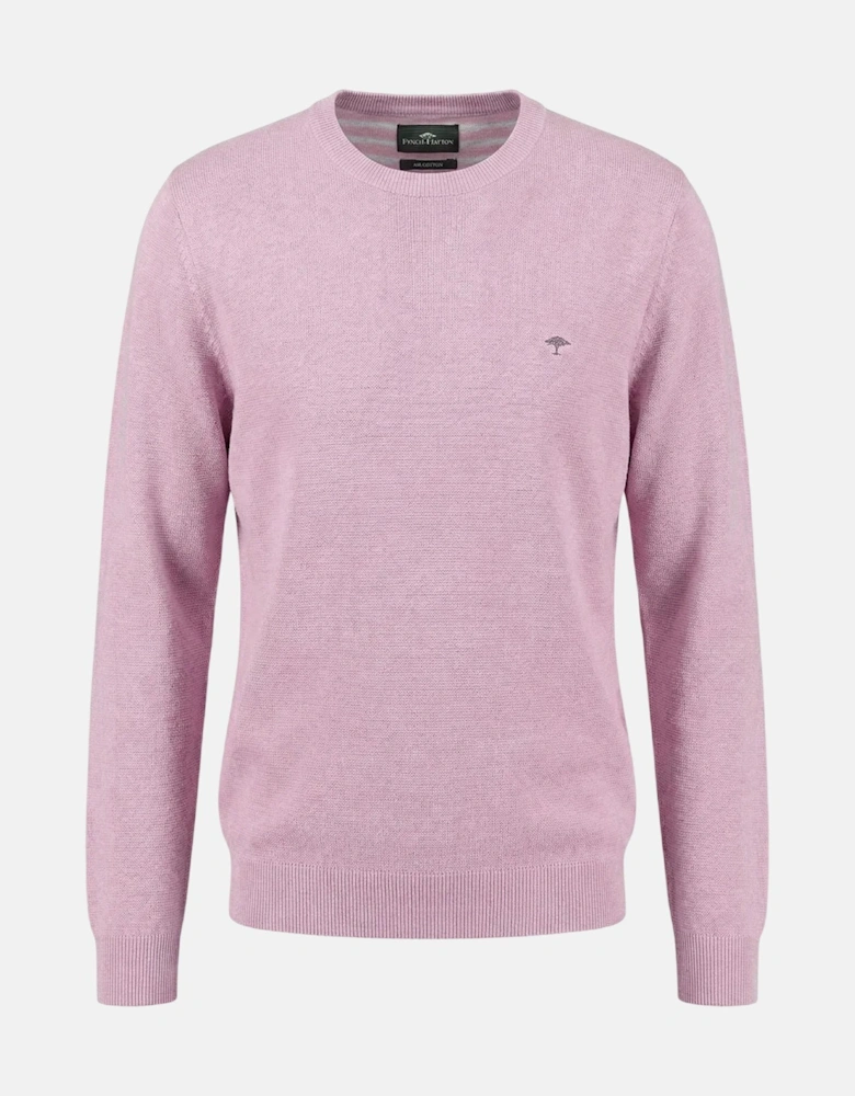 Fine Knit Air Cotton Crewneck Sweater Magnolia