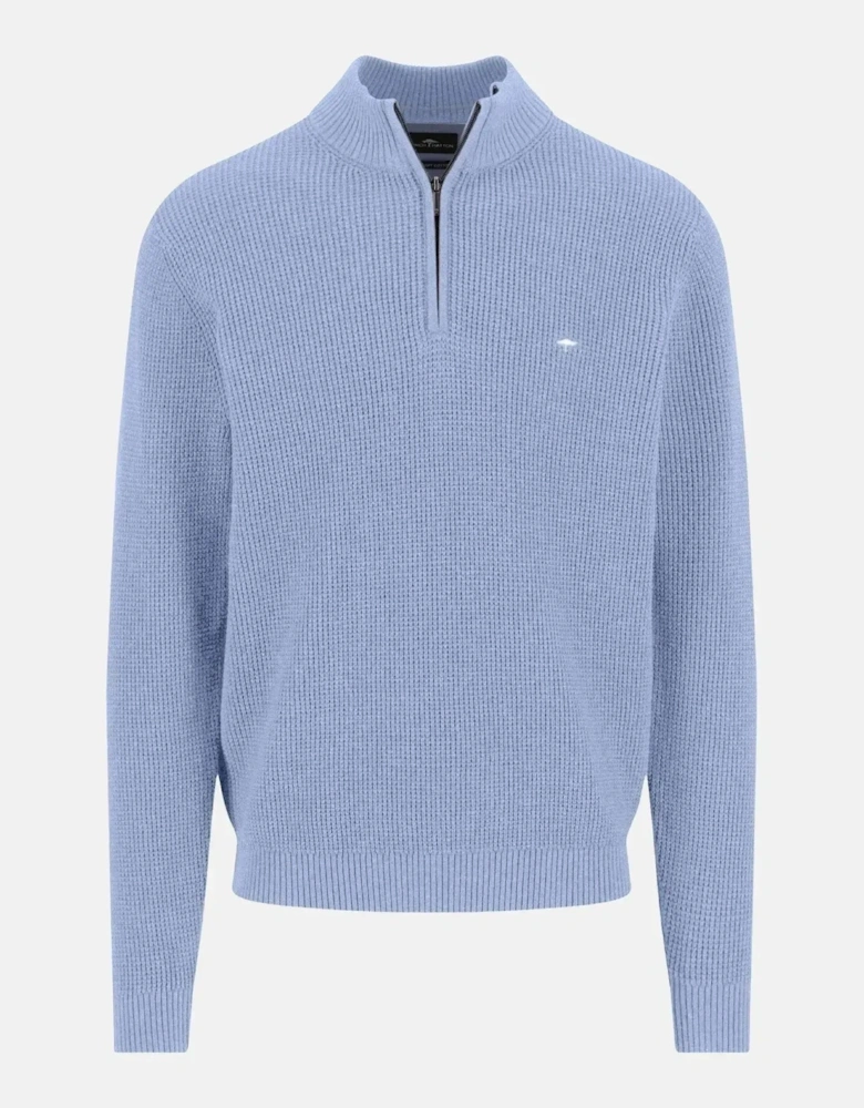 Structured Cotton 1/4 Zip Knit New Breeze