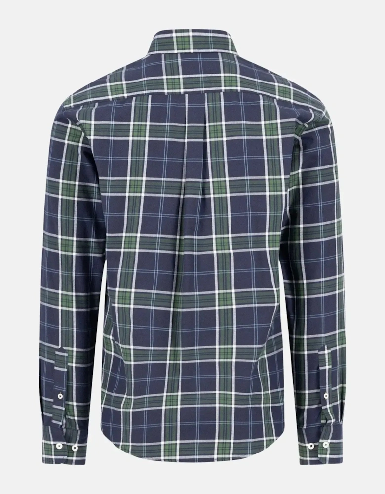 Twill Check Button Down Shirt Navy