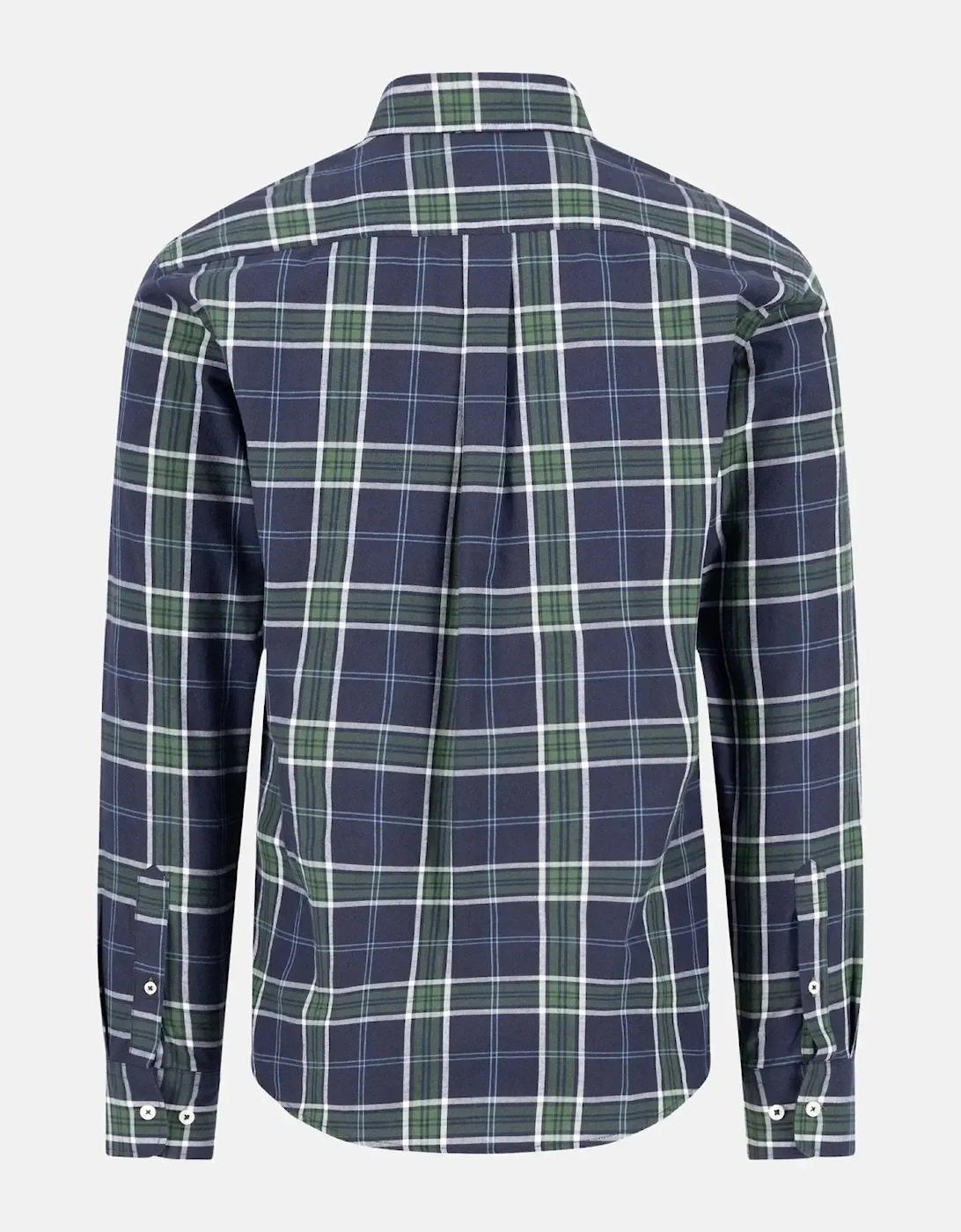 Twill Check Button Down Shirt Navy