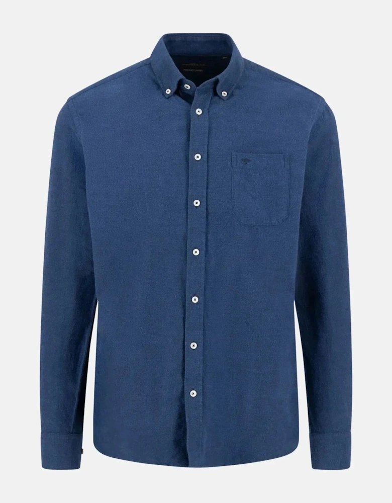 Winter Solid Button Down Shirt Navy
