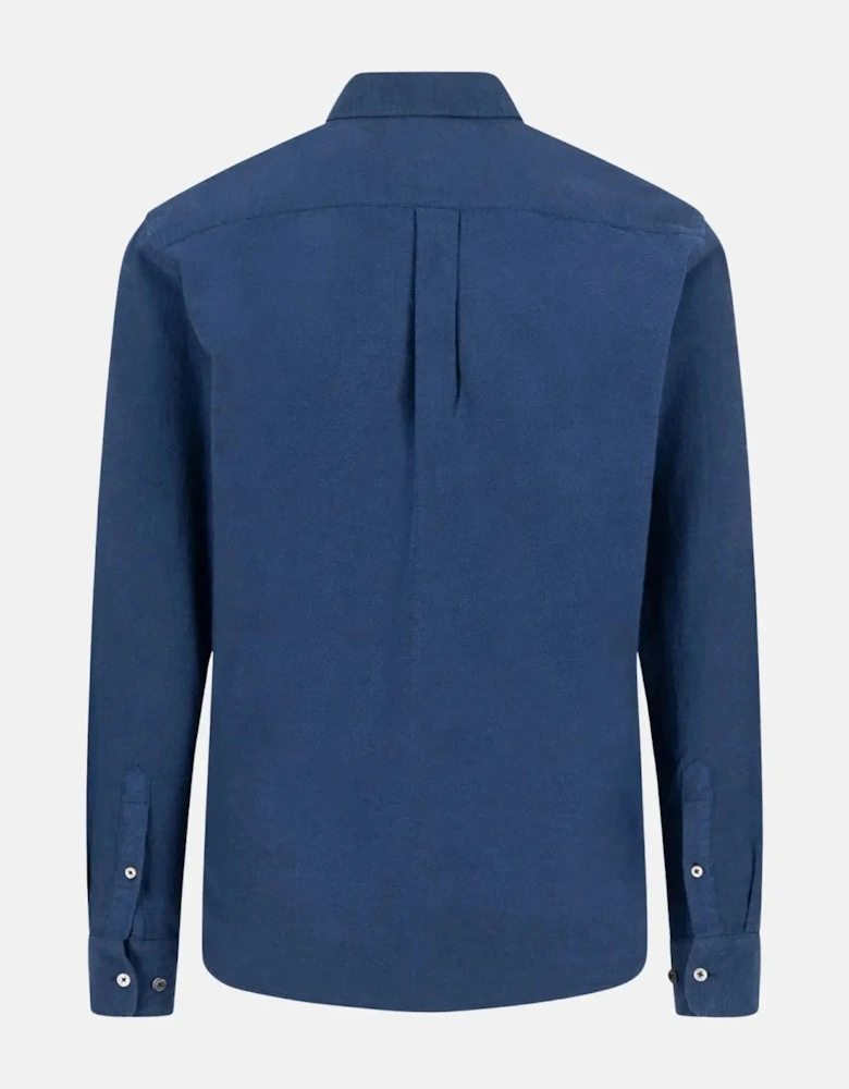 Winter Solid Button Down Shirt Navy