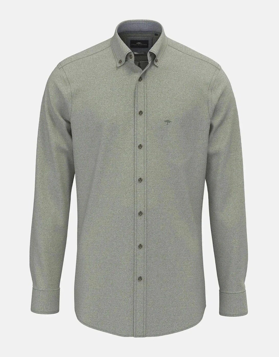 Herringbone Flannel Button Down Shirt Dark Ivy