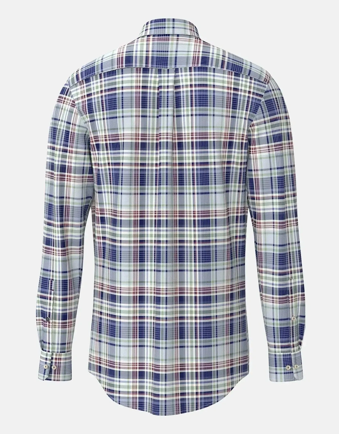 Washed Oxford Check Button Down Shirt Berry