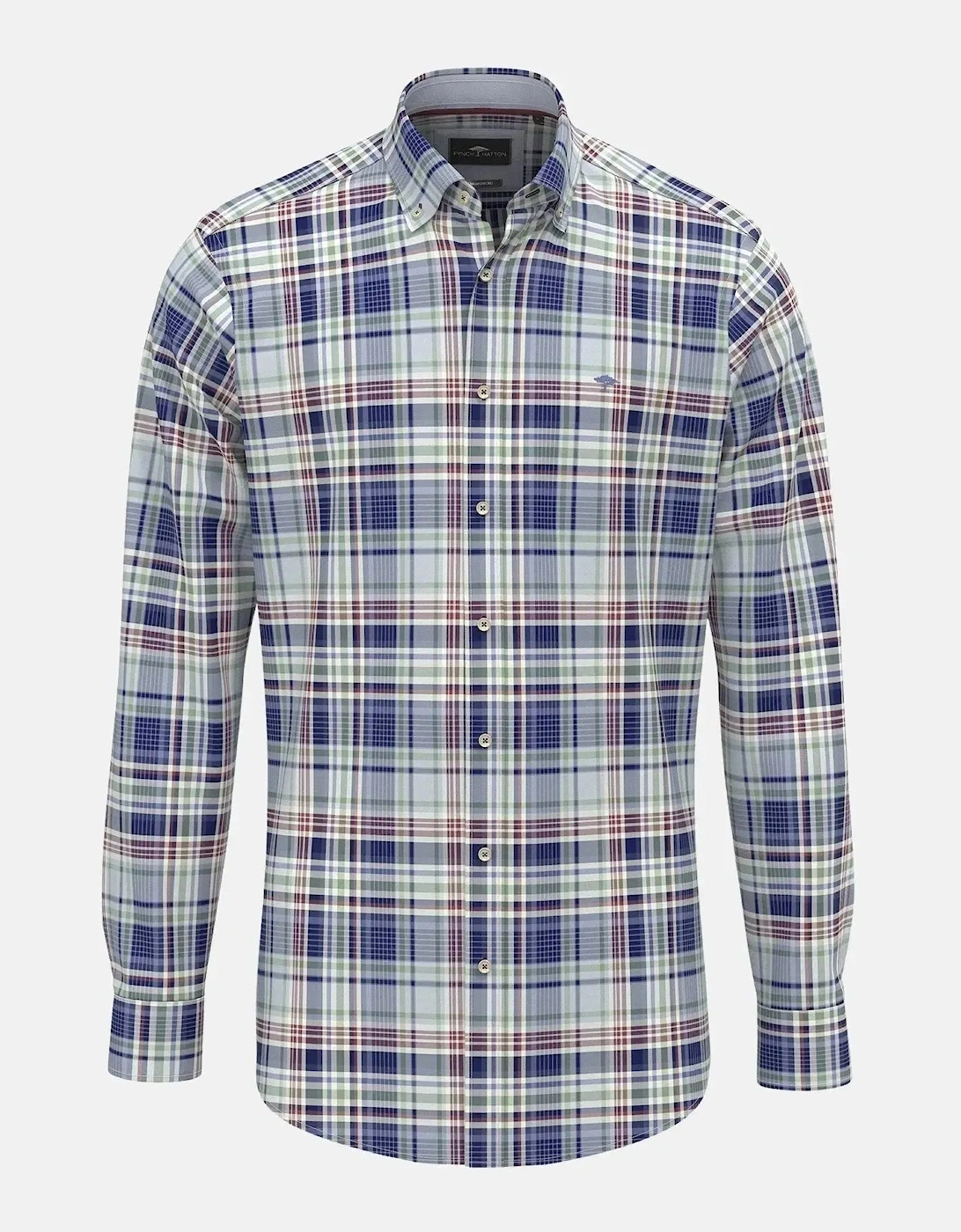 Washed Oxford Check Button Down Shirt Berry