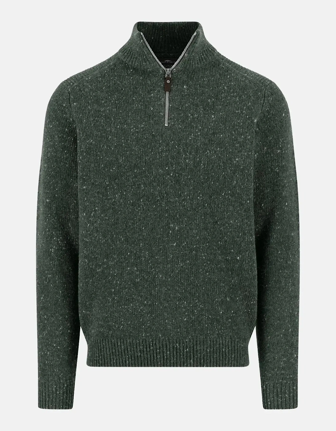 Donegal Wool 1/4 Zip Knit Dark Ivy, 3 of 2