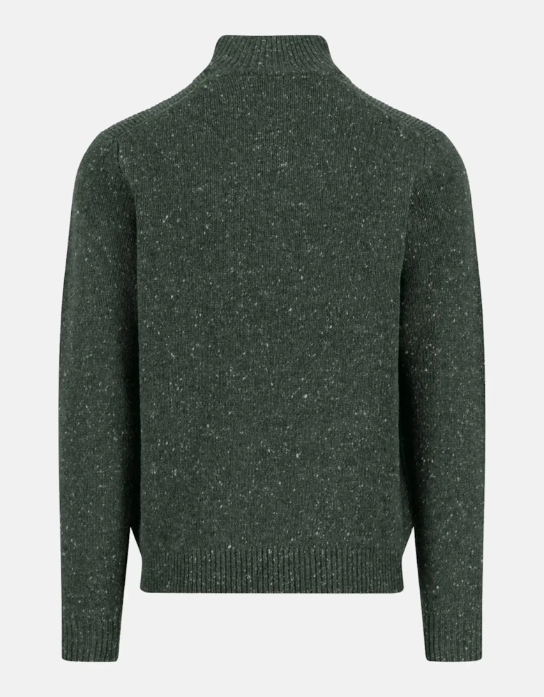 Donegal Wool 1/4 Zip Knit Dark Ivy