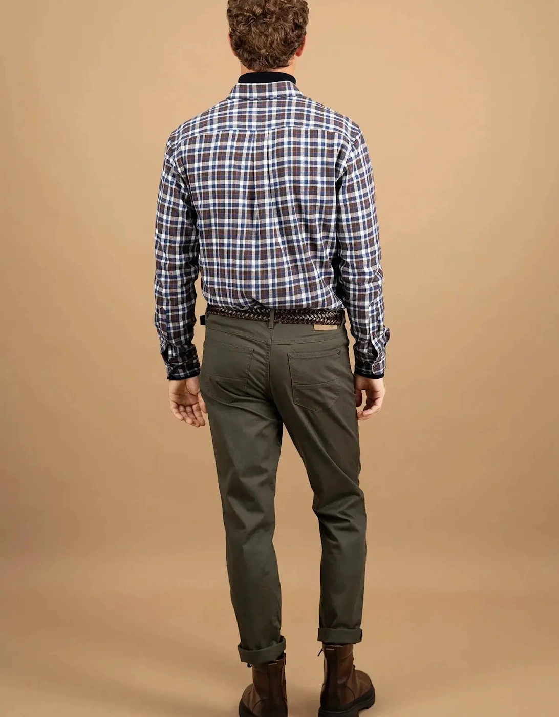 Premium Flannel Check Button Down Shirt Dark Chocolate