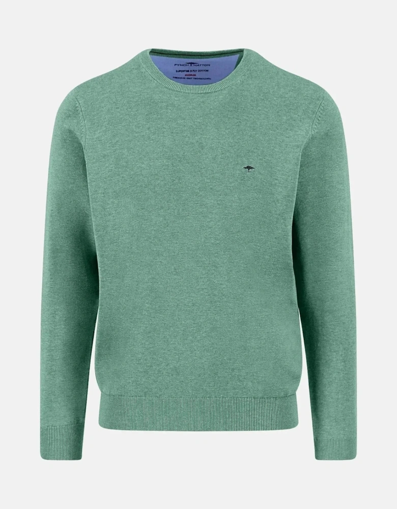 Fine Knit Cotton Crewneck Fern