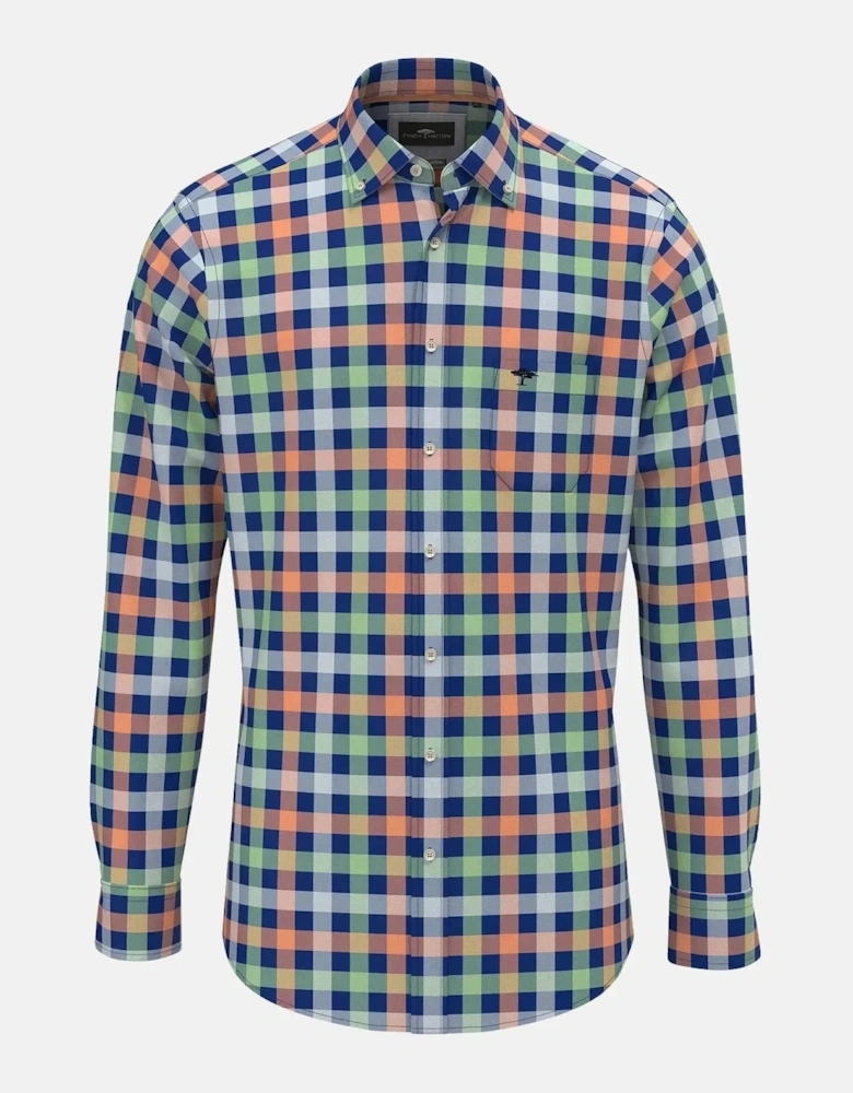 Colorful Combi Check Shirt Sunny Orange