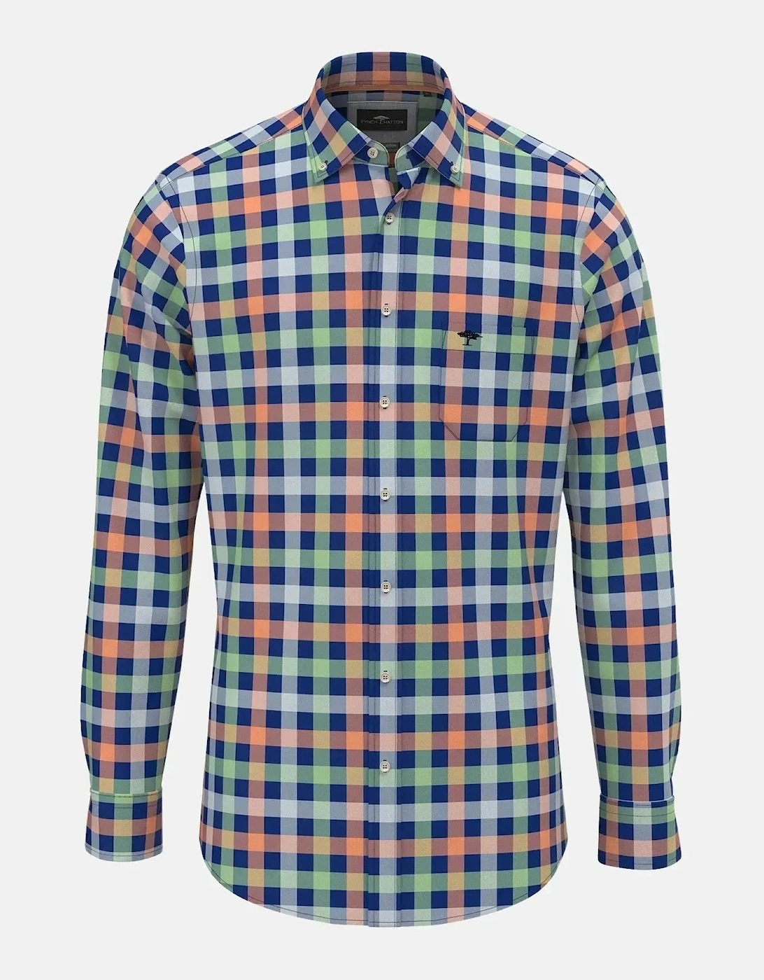 Colorful Combi Check Shirt Sunny Orange