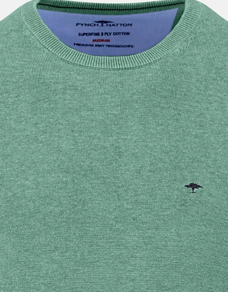 Fine Knit Cotton Crewneck Fern