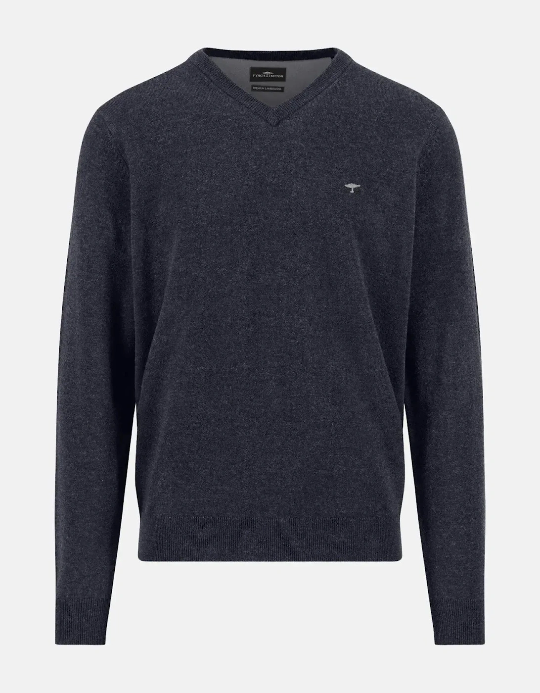 Pure Lambswool V-Neck Knit Navy, 4 of 3