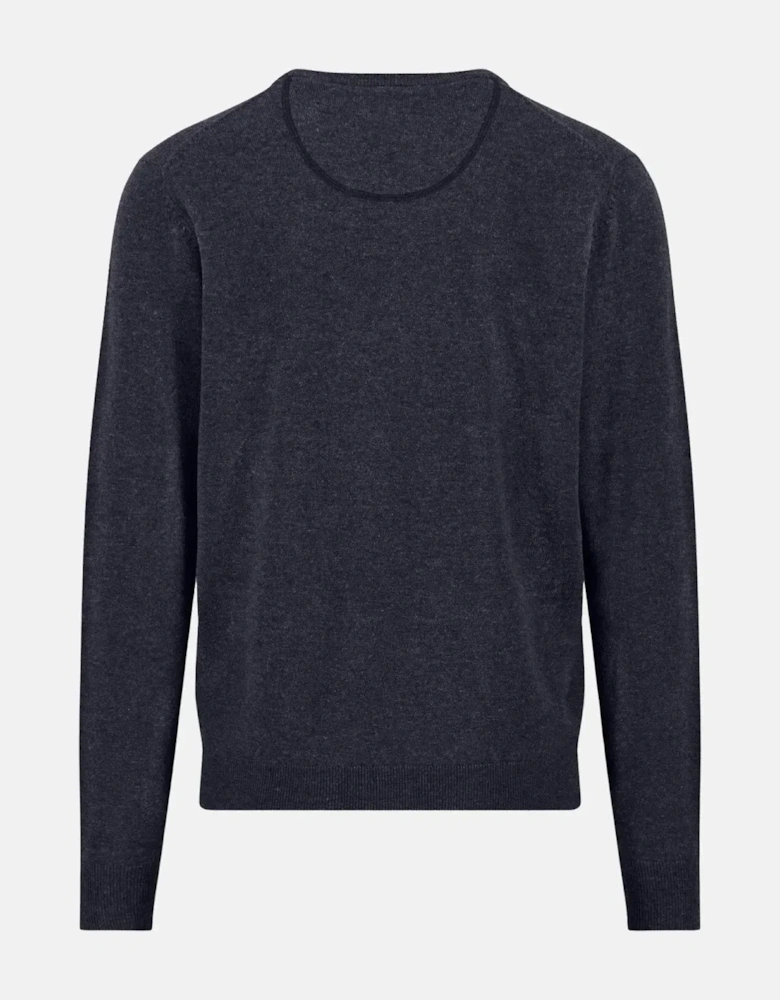 Pure Lambswool V-Neck Knit Navy