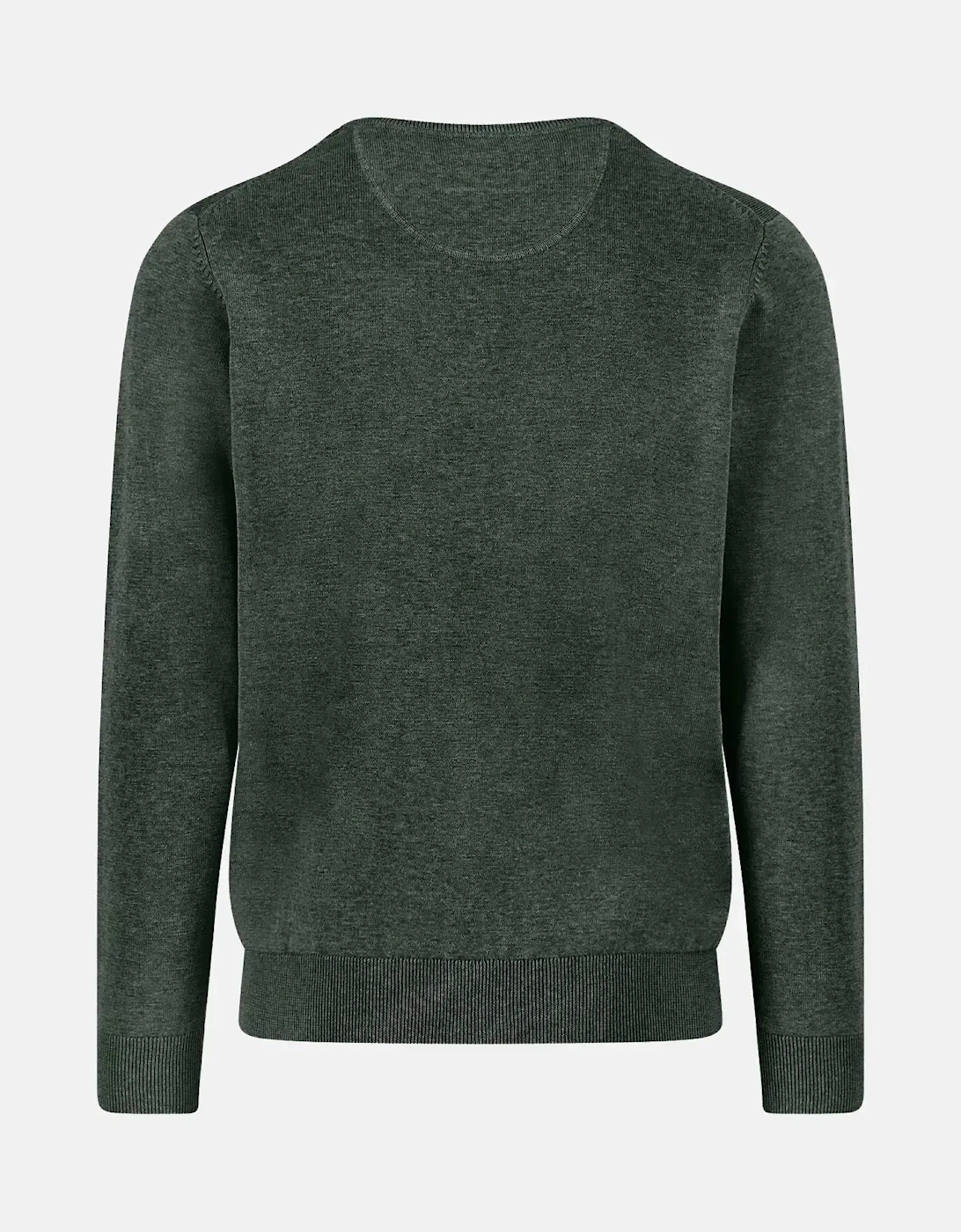 Fine Knit Cotton Crewneck Dark Ivy