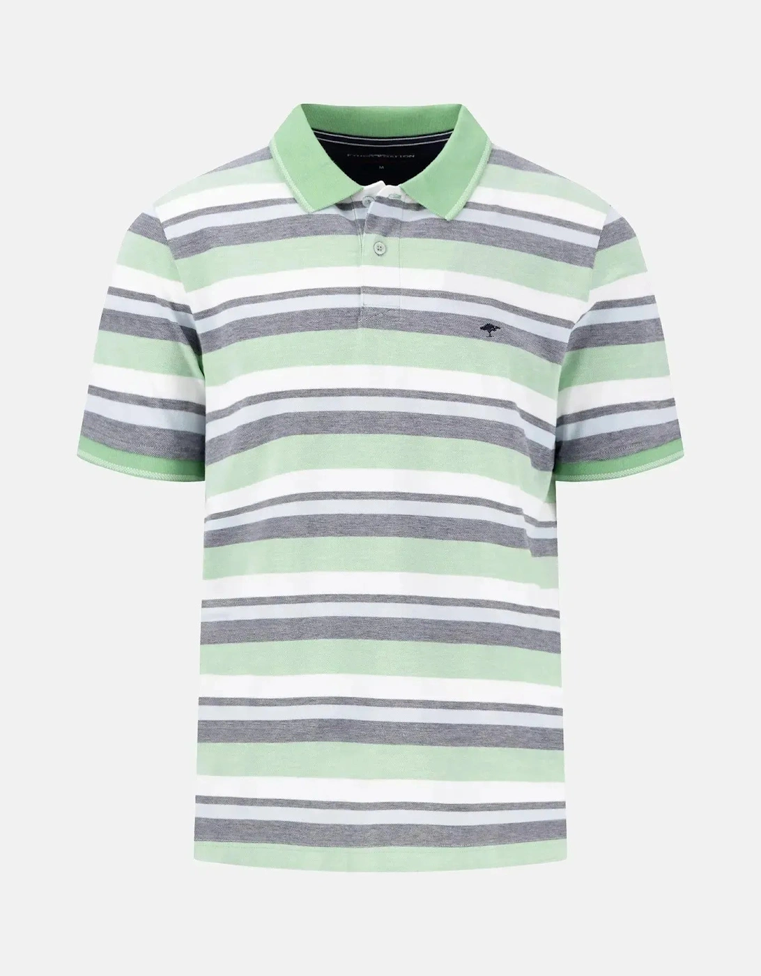 Striped Casual Fit Polo Shirt Turf Green