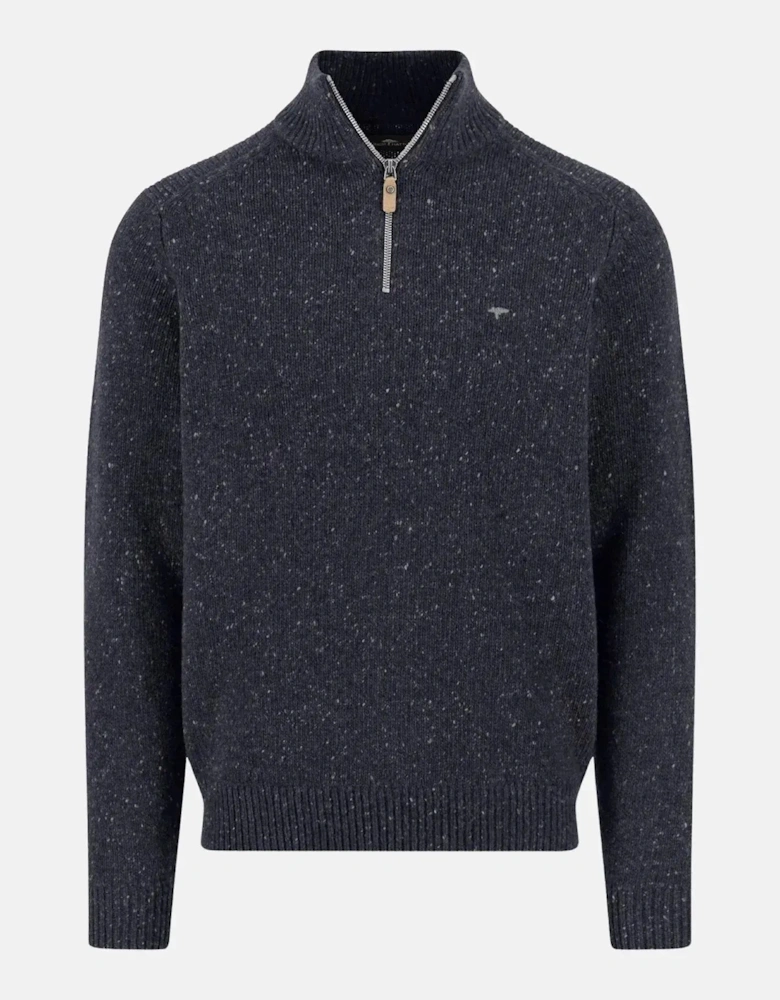 Donegal Wool 1/4 Zip Knit Navy