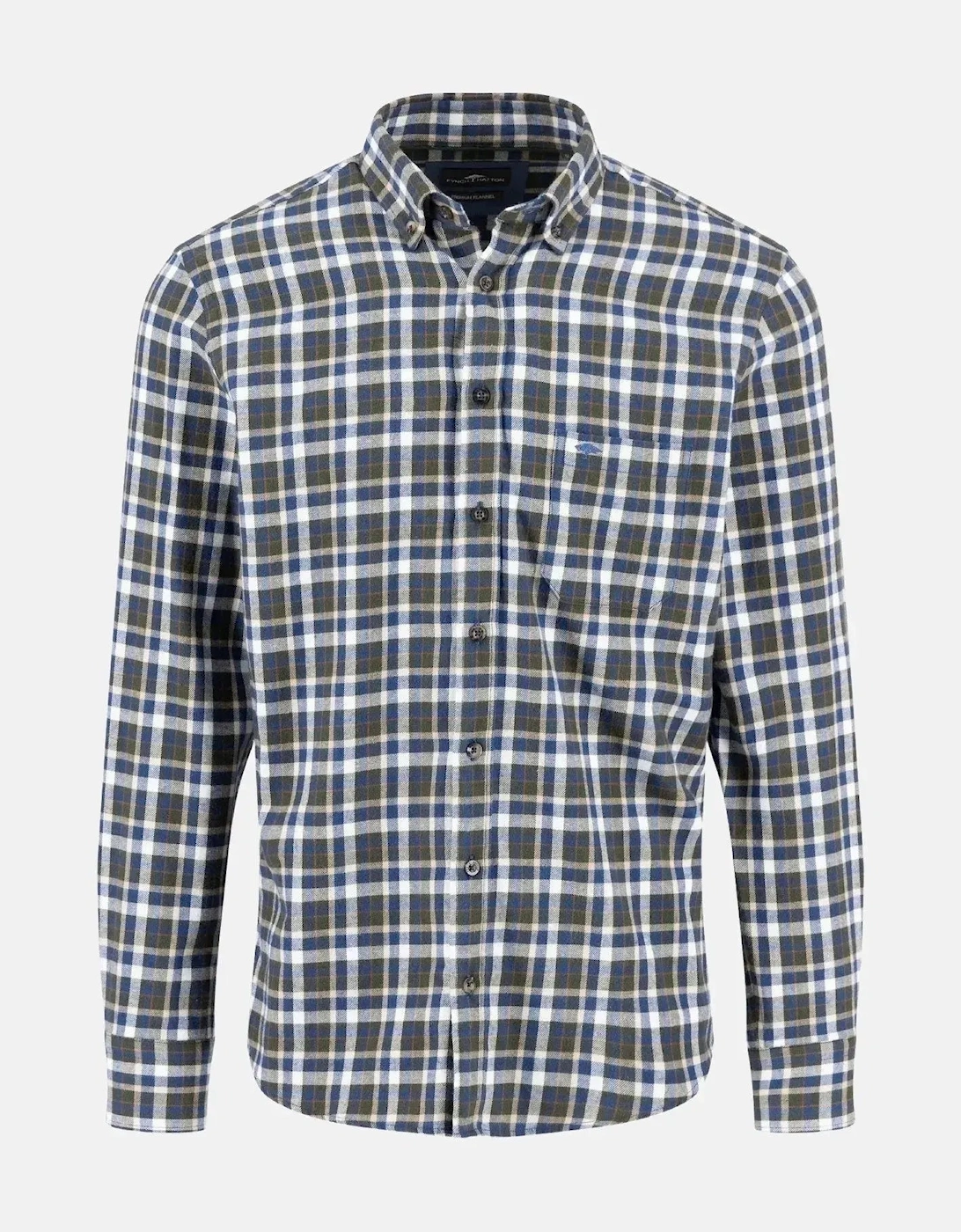 Premium Flannel Check Button Down Shirt Dark Ivy