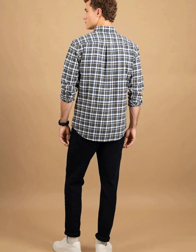 Premium Flannel Check Button Down Shirt Dark Ivy