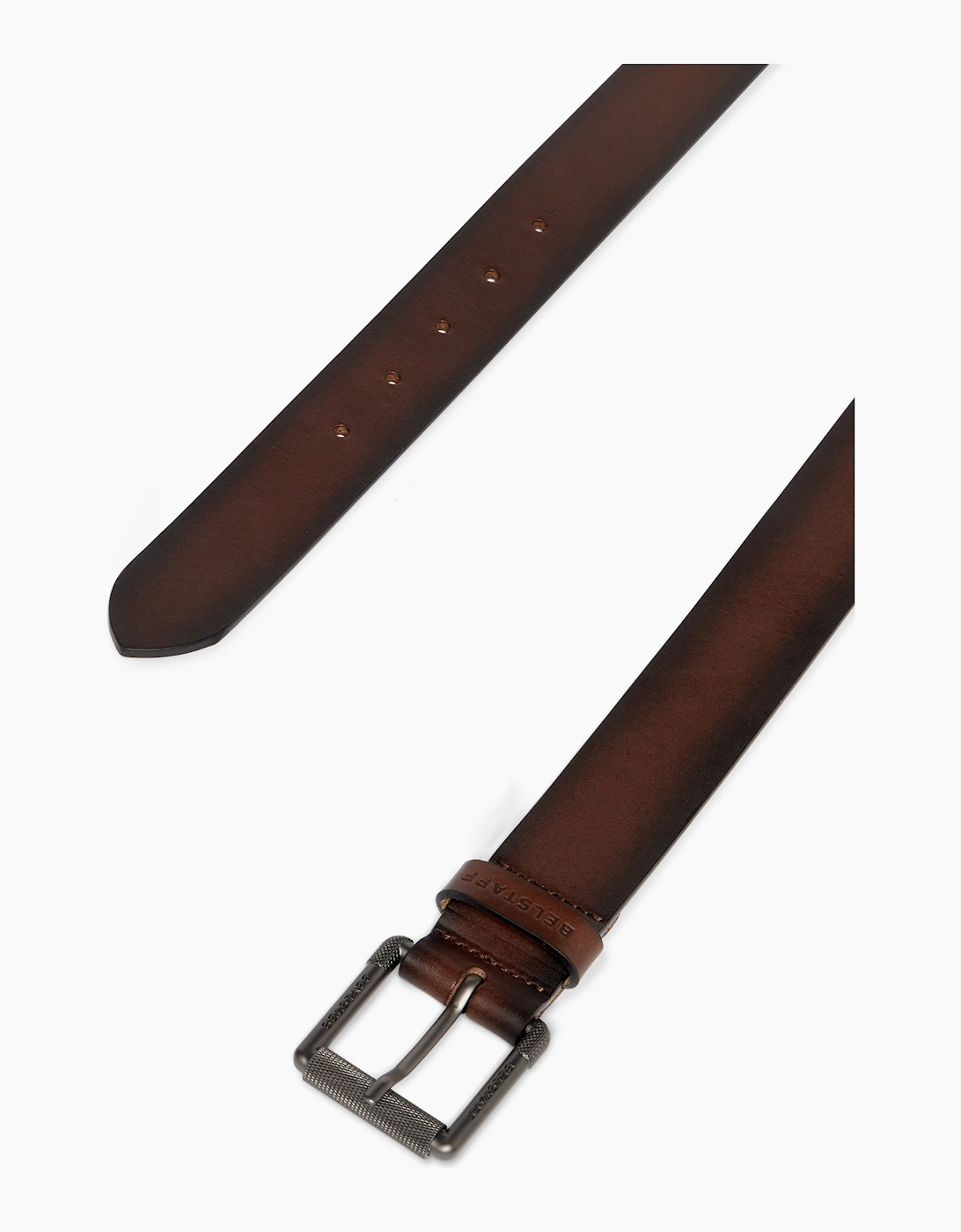 BELSTAFF ROLLER BUCKLE BELT AGED BROWN